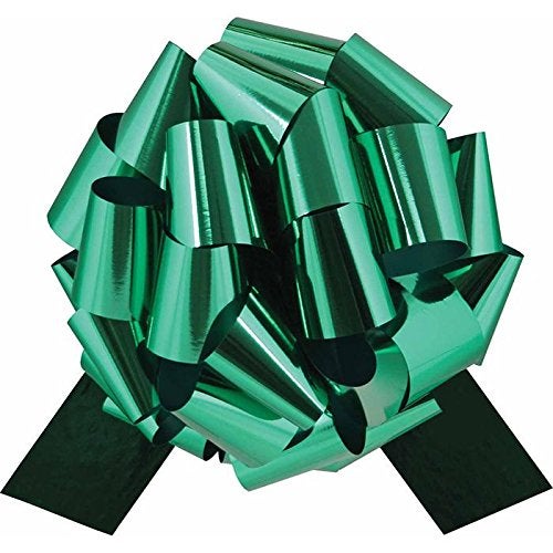 Golden Leaf Extra Large Metallic Green Gift Wrap Pull Bows 12 Wide XXL Green Ribbon Big Pull Flower Bows for Christmas St Patricks Day Gifts and Presents